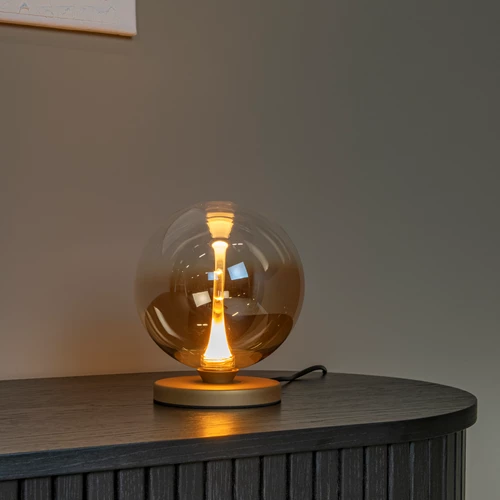 Lucide GISELA - Tafellamp - Ø 16 cm - LED Dimb. - 1x5W 2700K - Amber | Premium - sfeer 1